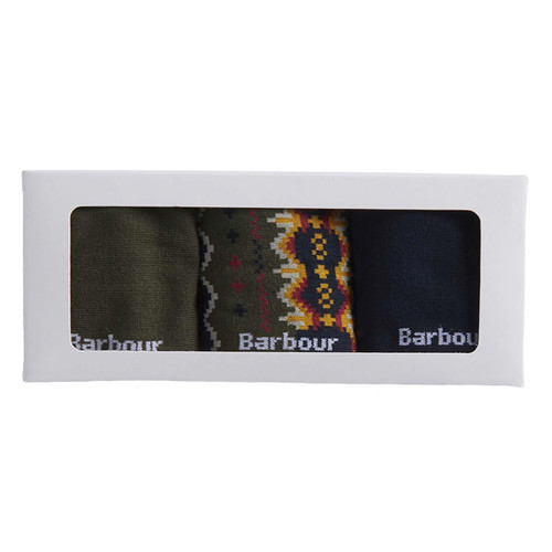 Classic Tartan Barbour Mens Case Fair Isle Sock Gift Box
