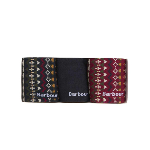 Olive Barbour Mens Marlow Fair Isle Sock Gift Box