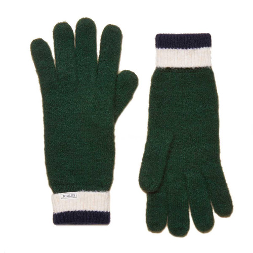 Green/Navy Joules Womens Popley Stripe Gloves