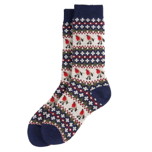 Navy Barbour Womens Robin Fair Isle Sock