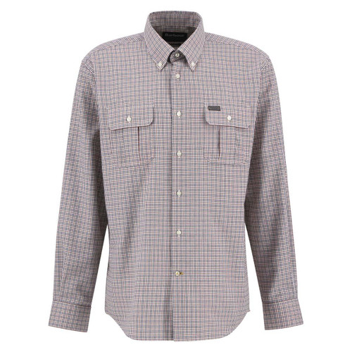 Fired Brick Barbour Mens Fenn Regular Thermo Weave Gingham Shirt