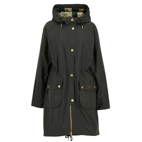 Fern/Ancient Tartan Barbour Womens Marcy Wax Parka