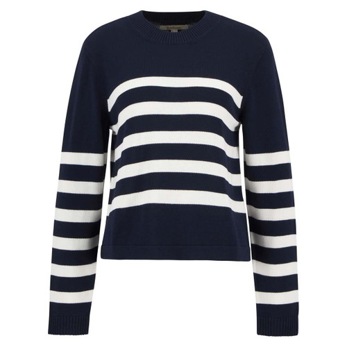 Dark Navy Stripe Barbour Womens Demi Knitted Jumper Dark Navy Stripe Barbour Womens Demi Knitted Jumper