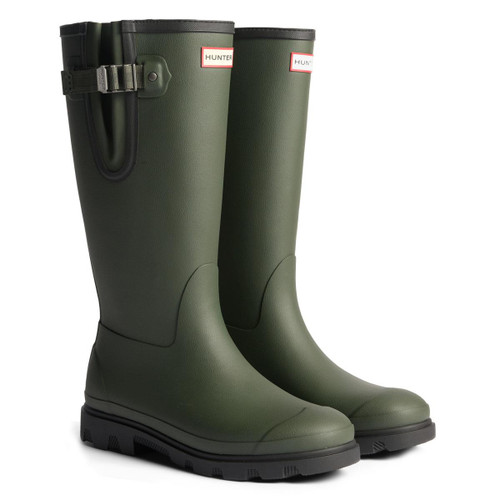 Dark Olive/Black Hunter Field Downpour Adjustable Neoprene Wellington Boot Dark Olive/Black Hunter Field Downpour Adjustable Neoprene Wellington Boot