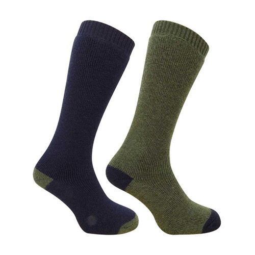 Dark Navy/Dark Green Hoggs Of Fife Mens 1903 Country Long Socks Twin Pack