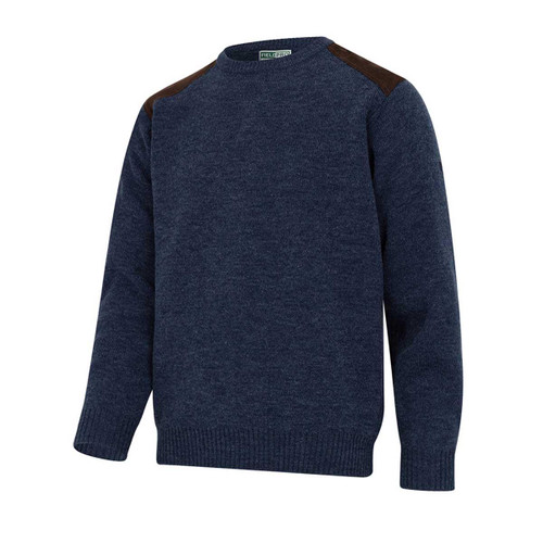 Storm Blue Marl Hoggs Of Fife Mens Melrose II Crew Pullover Storm Blue Marl Hoggs Of Fife Mens Melrose II Crew Pullover