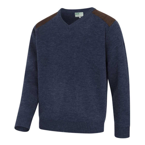 Storm Blue Marl Hoggs Of Fife Mens Melrose II V-Neck Pullover Storm Blue Marl Hoggs Of Fife Mens Melrose II V-Neck Pullover