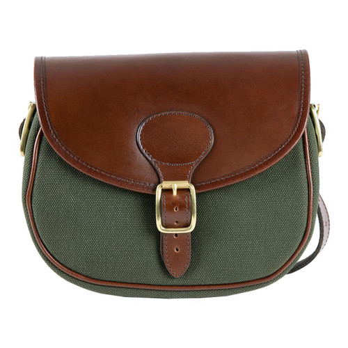 Teales Huntsman Brandy Leather & Forest Canvas Cartridge Bag