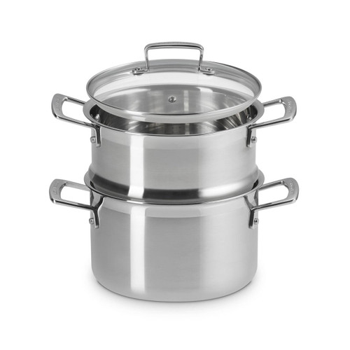 Le Creuset 3-ply Stainless Steel 20cm Casserole with Steamer Set