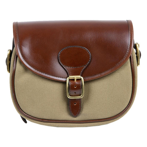Teales Huntsman Brandy Leather & Khaki Canvas Cartridge Bag