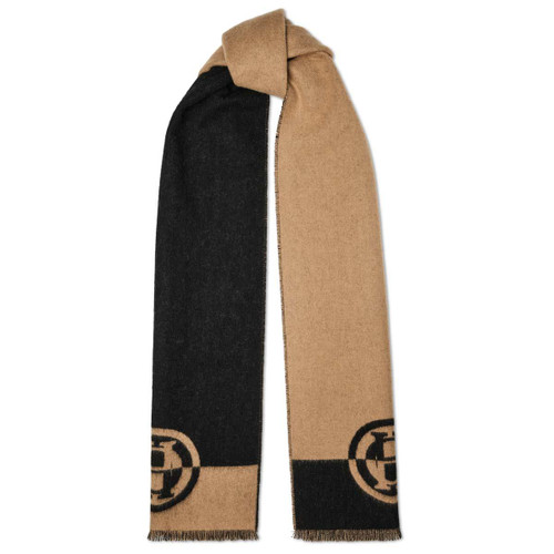 Camel Black Holland Cooper Womens Jacquard Scarf Camel Black Holland Cooper Womens Jacquard Scarf