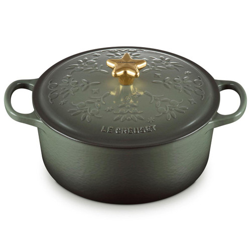 Thyme Le Creuset Signature Cast Iron Noel Round Casserole 24cm Thyme Le Creuset Signature Cast Iron Noel Round Casserole 24cm