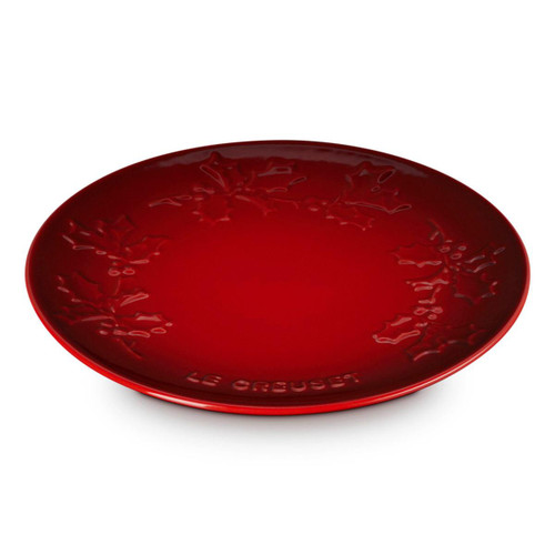 Cerise Le Creuset Stoneware Holly Coupe Plate 19cm