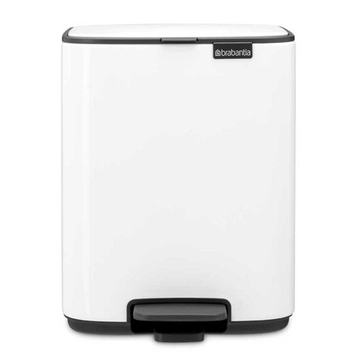 White Brabantia Bo Pedal Bin 7 Litre