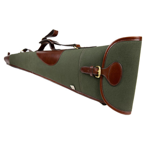 Teales Huntsman Brandy Leather & Forest Canvas 30 Inch Buckle Gun Slip