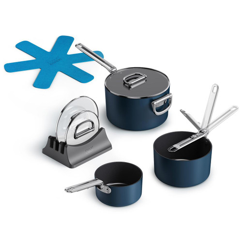 Joseph Joseph Space Folding Handle Ceramic Non-stick 3-piece Saucepan Set