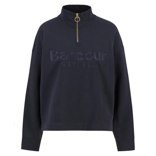Dark Navy Barbour Womens Sara Half Zip Sweatshirt
