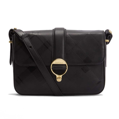 Black/Deboss Tartan Barbour Womens Rosa Deboss Leather Crossbody Bag