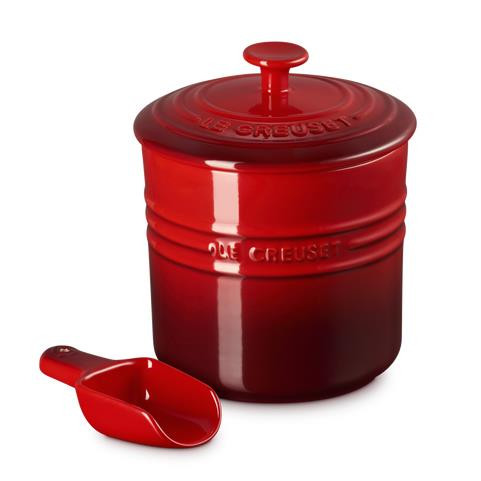 Le Creuset Stoneware Pet Food Container With Scoop Cerise