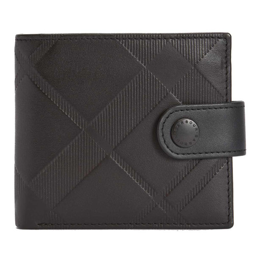 Black Barbour Mens Bamburgh Deboss Leather Wallet