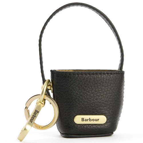 Black Barbour Leather Bucket Bag Charm