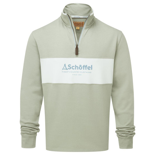 Aqua Grey/Blue Water Schoffel Mens Trencrom 1/4 Zip Sweatshirt