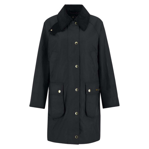 Black/Classic Barbour Womens Long Beadnell Wax Jacket