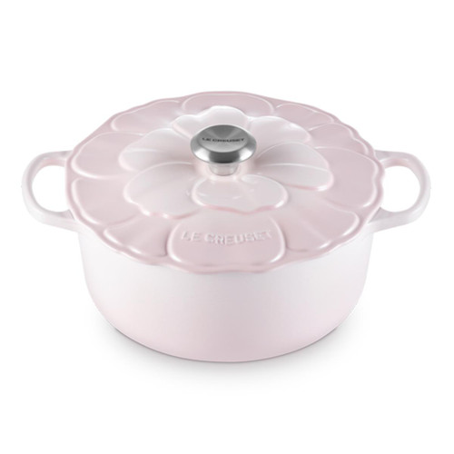 Le Creuset 26cm Cast Iron Petal Casserole Shell Pink