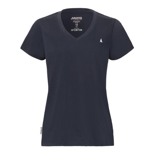 Navy Musto Womens Original V Neck Short Sleeve Tee