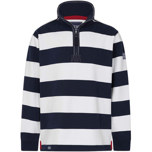 Marine Lazy Jacks Mens LJ39 1/4 Zip Stripe Sweatshirt
