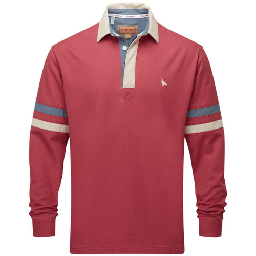 Slate Red Schoffel Mens Truro Deck Shirt