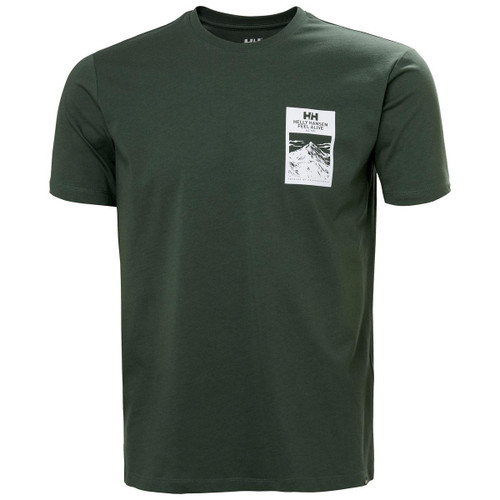 Jungle Green Helly Hansen Mens Massif Graphic T-Shirt
