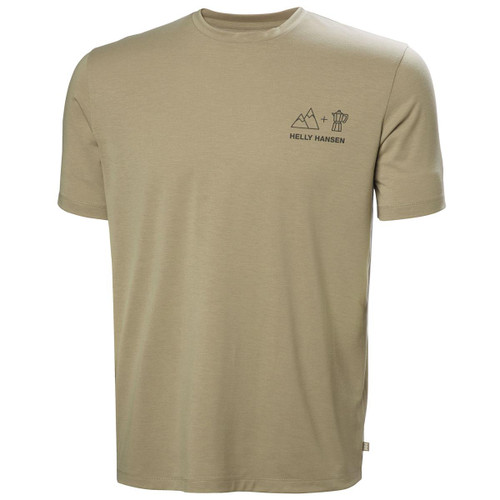 Pebble Helly Hansen Mens Skog Graphic T-Shirt