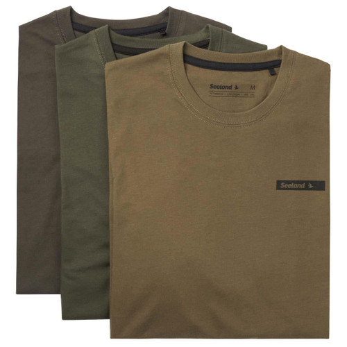 Pine Green/Military Olive/Grape Leaf Seeland Mens 3 Pack T-Shirt