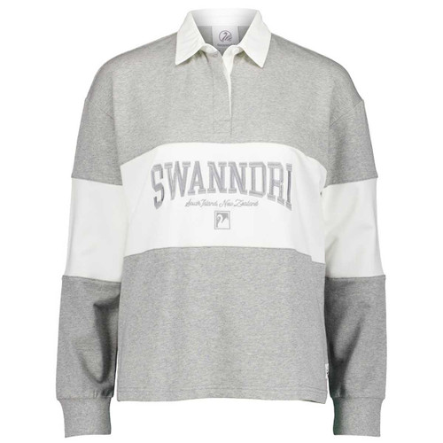 Grey Marle/White Swanndri Womens Cameron Rugby Shirt