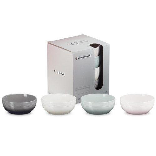 Le Creuset Stoneware Coupe Set of 4 Cereal Bowls with box
