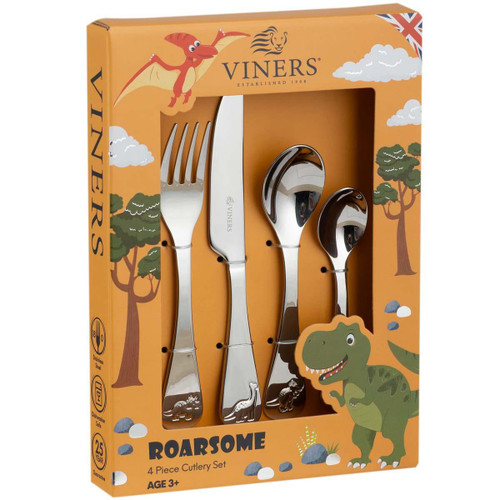 Viners Roarsome 4 Piece Kids Cutlery Set