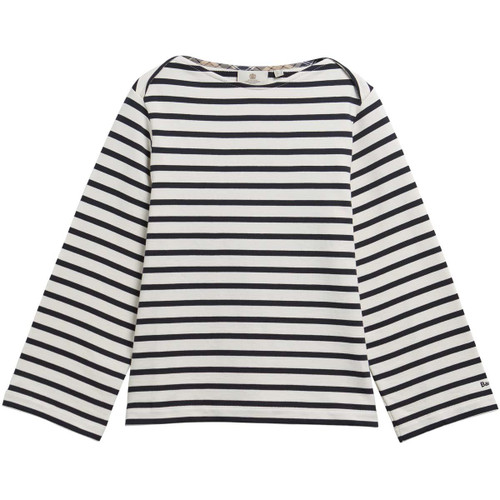 Cloud/Dark Navy Barbour Womens Amryn Striped Sweatshirt