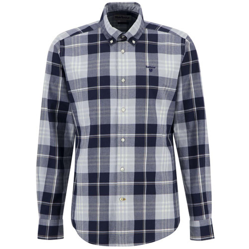 Mineral Blue Barbour Mens Edgar Tailored Checked Shirt