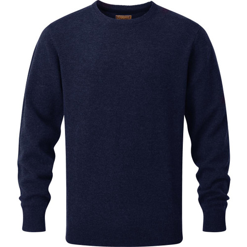 Navy Schoffel Mens Lambswool Crew Neck Jumper