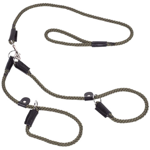 Green Bisley Double Rope Dog Slip Lead