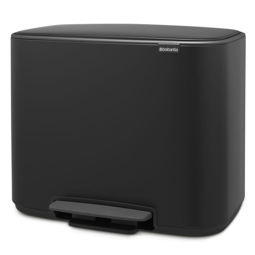 Matt Black Brabantia Bo Pedal Bin 3 x 11 Litre