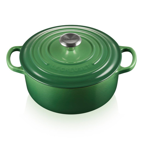 Le Creuset 24cm Cast Iron Round Casserole Dish Bamboo Green