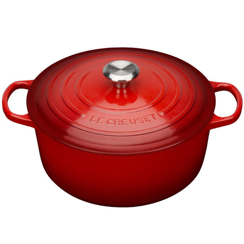 Cerise Le Creuset 28cm Cast Iron Round Casserole