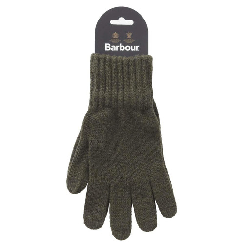 Green Barbour Mens Lambswool Gloves