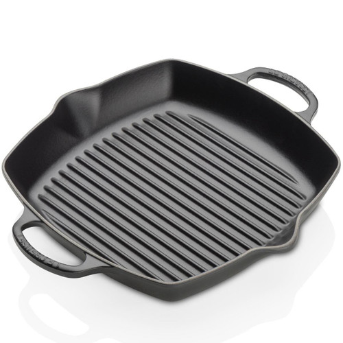 Satin Black Le Creuset 30cm Cast Iron Deep Square Grill