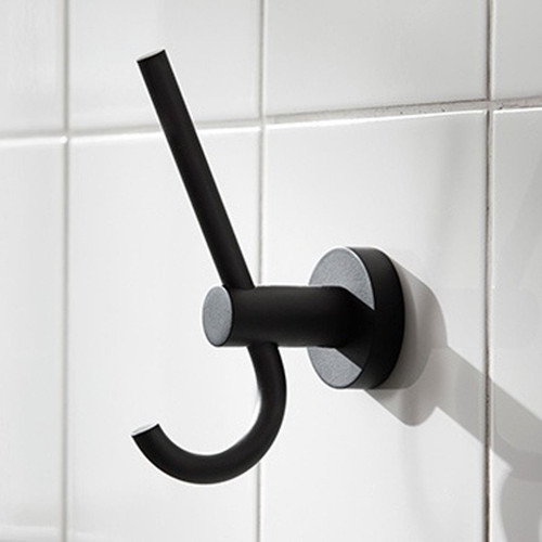 Miller Bond Black Double Robe Hook Miller Bond Black Double Robe Hook