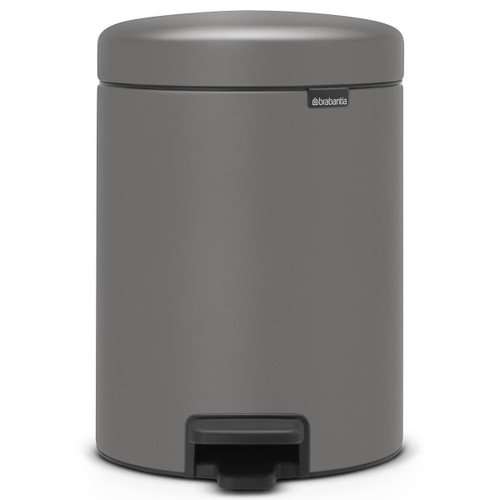 Mineral Concrete Grey Brabantia newIcon Pedal Bin 5 Litre Plastic Bucket
