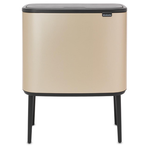 Metallic Gold Brabantia Bo Touch Bin 3x11 Litre