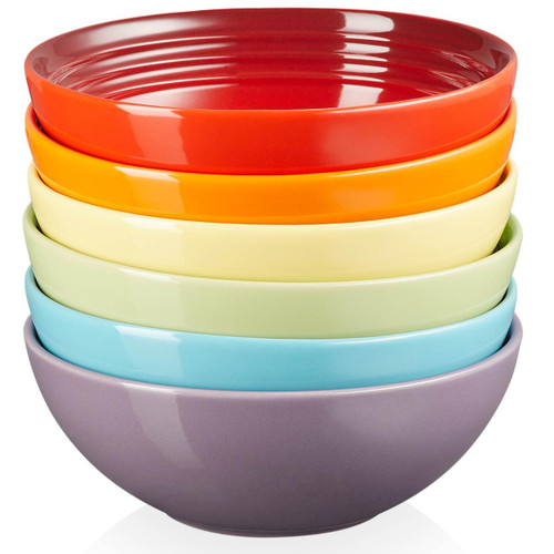 Le Creuset Stoneware Rainbow Set Of 6 Cereal Bowls